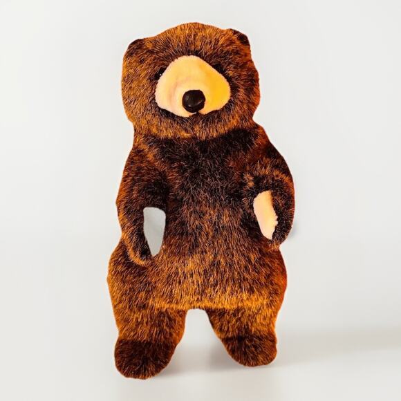 Folkmanis FolkTails Brown Bear Plush Hand Puppet Stuffed Animal 14” Toy - Picture 1 of 7
